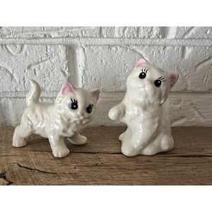 Vtg Hand Painted White Persian Cat‎ Figurines